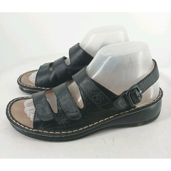 Kumfs Shoes - Kumfs Shoes Sandals New Zealand Womens Black Leather Comfort Size 39 / 8.5  C2